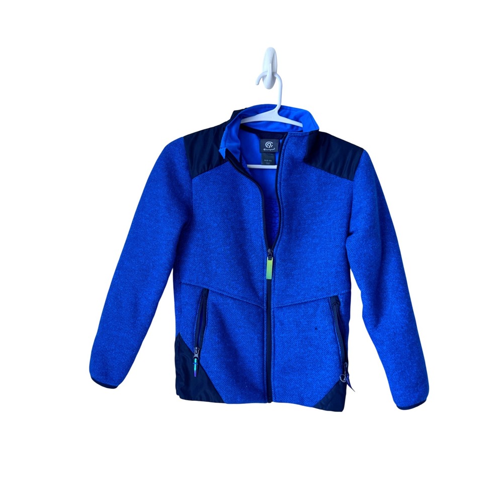 Champion Boys Blue Full Zip Fleece Jacket Sherpa Lined Size M 8-10 R1606